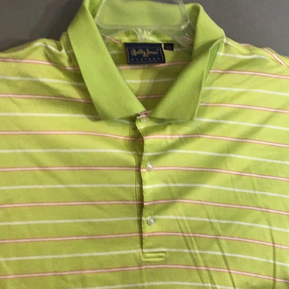 BOBBY JONES PLAYERS - XXL, green shirt, with stripes